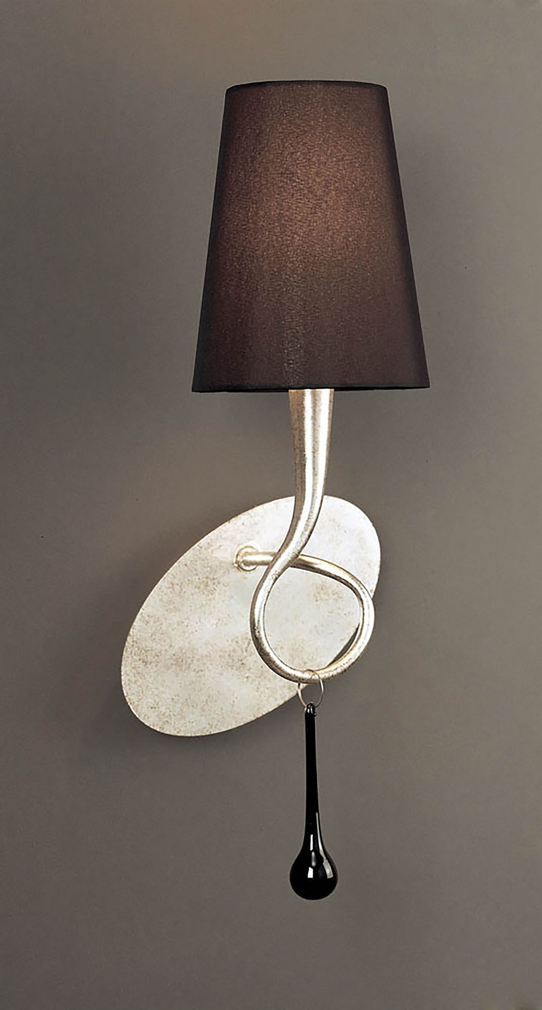 Paola Silver-Black Wall Lights Mantra Armed Wall Lights Paola Silver-Black Wall Lights Mantra Armed Wall Lights